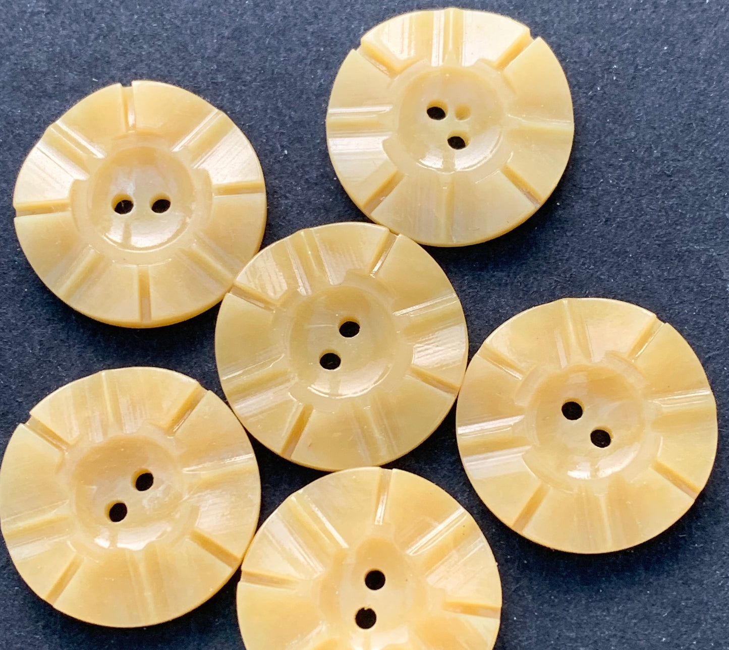1.7cm Corn Yellow Vintage  Buttons -Sheets of 24 or 6 loose.