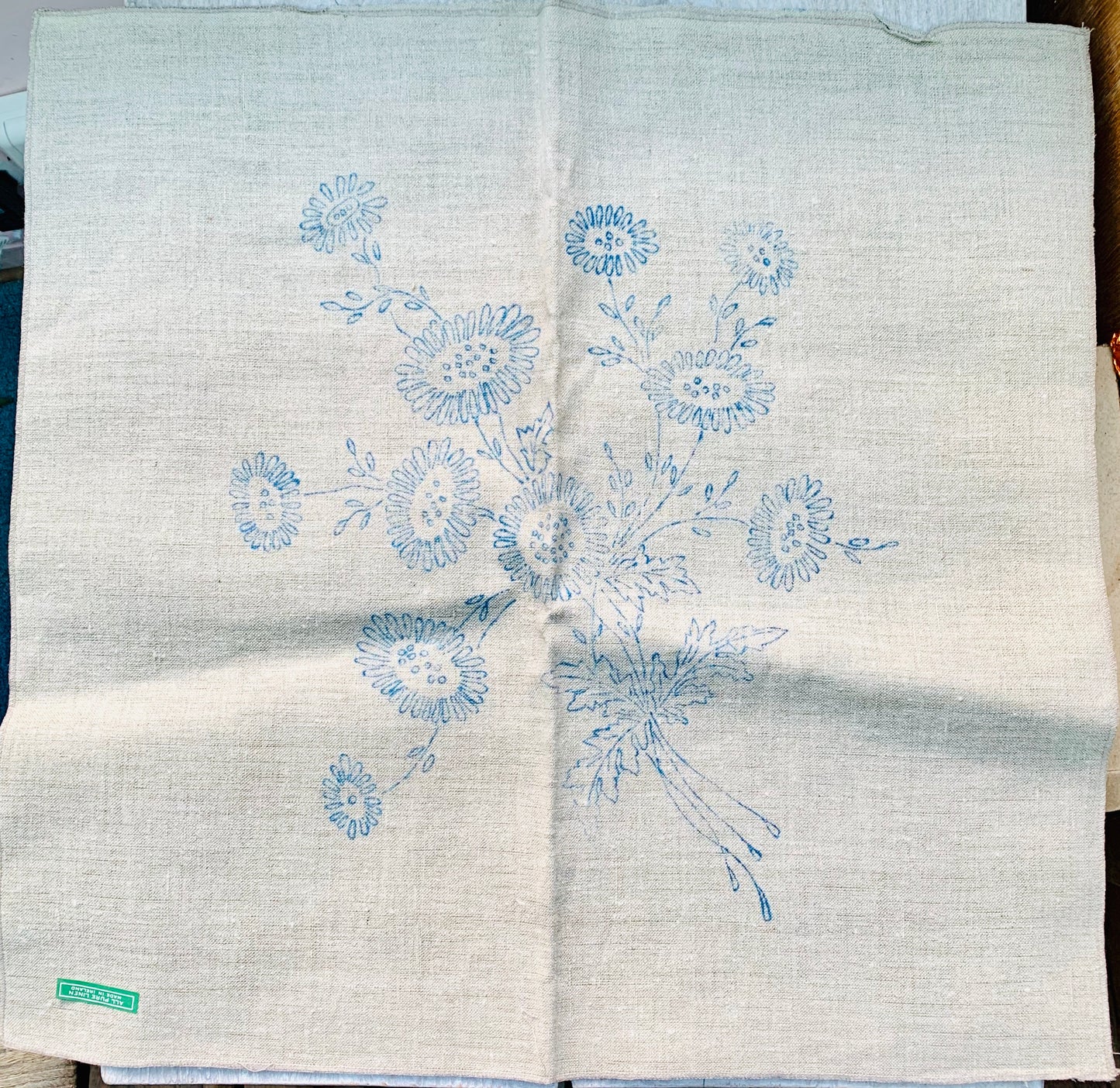 Lovely Vintage Pure Irish Linen 50cm Cushion Covers to Embroider