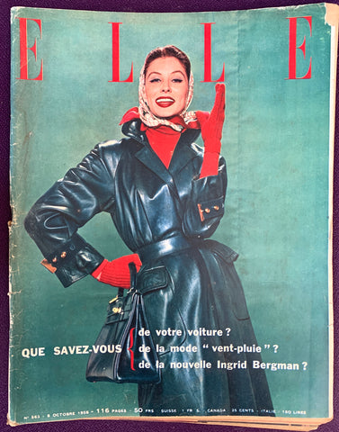 Ingrid Bergman, Fashion and Interiors in October 1956 - 116 Pages - French ELLE