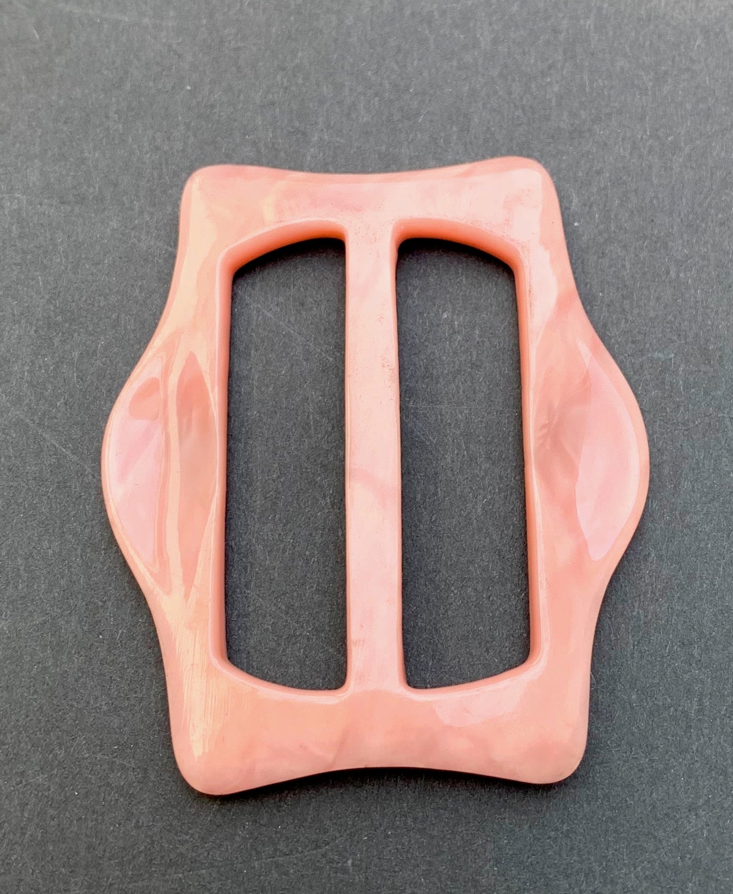 Coral Pink 1940s French Casein  4.5cm Buckle