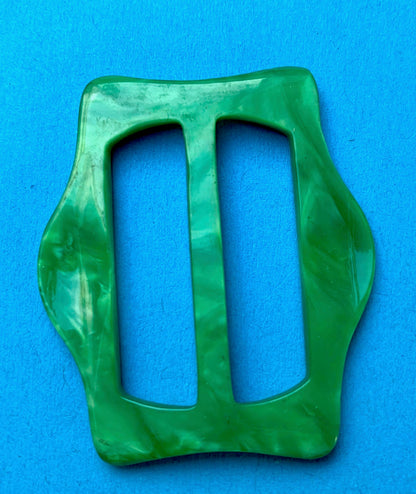 Parakeet Green 1940s French Casein  4.5cm Buckle