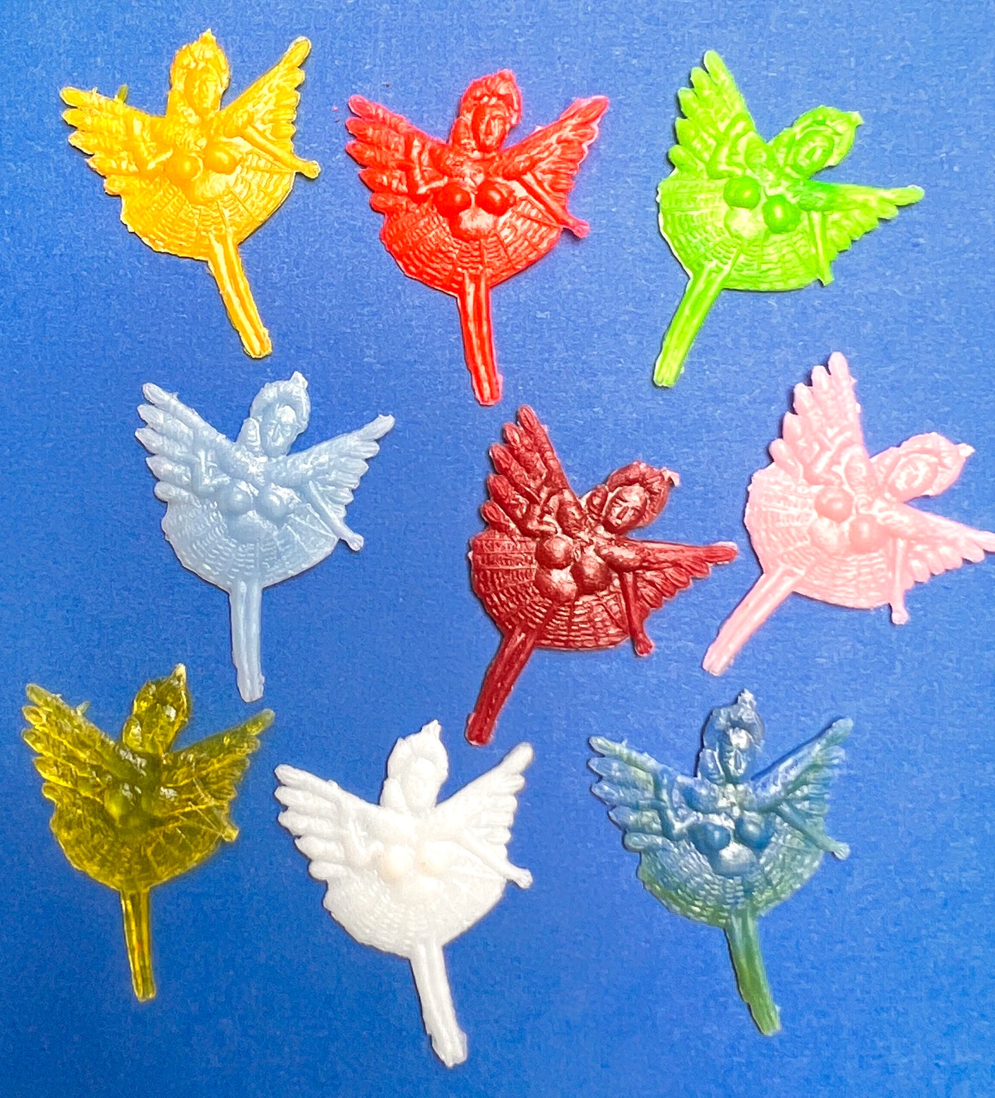 3 Vintage Fairy Stampings Charms 3.5cm tall
