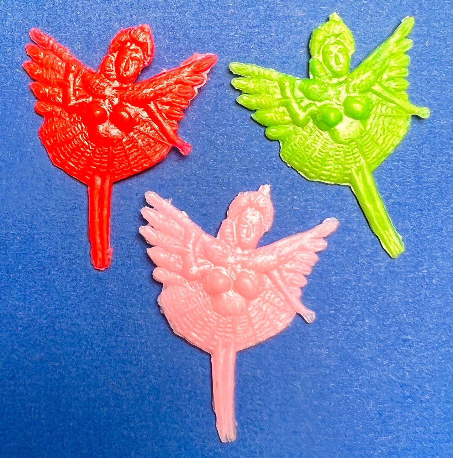 3 Vintage Fairy Stampings Charms 3.5cm tall