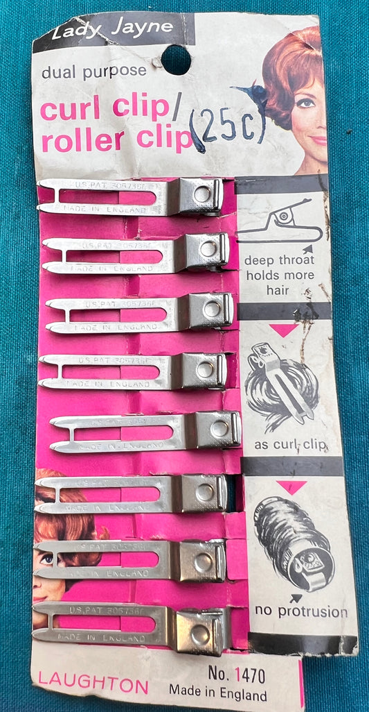 1960s "All Purpose Hair Clips" for Holding Curls and Rollers