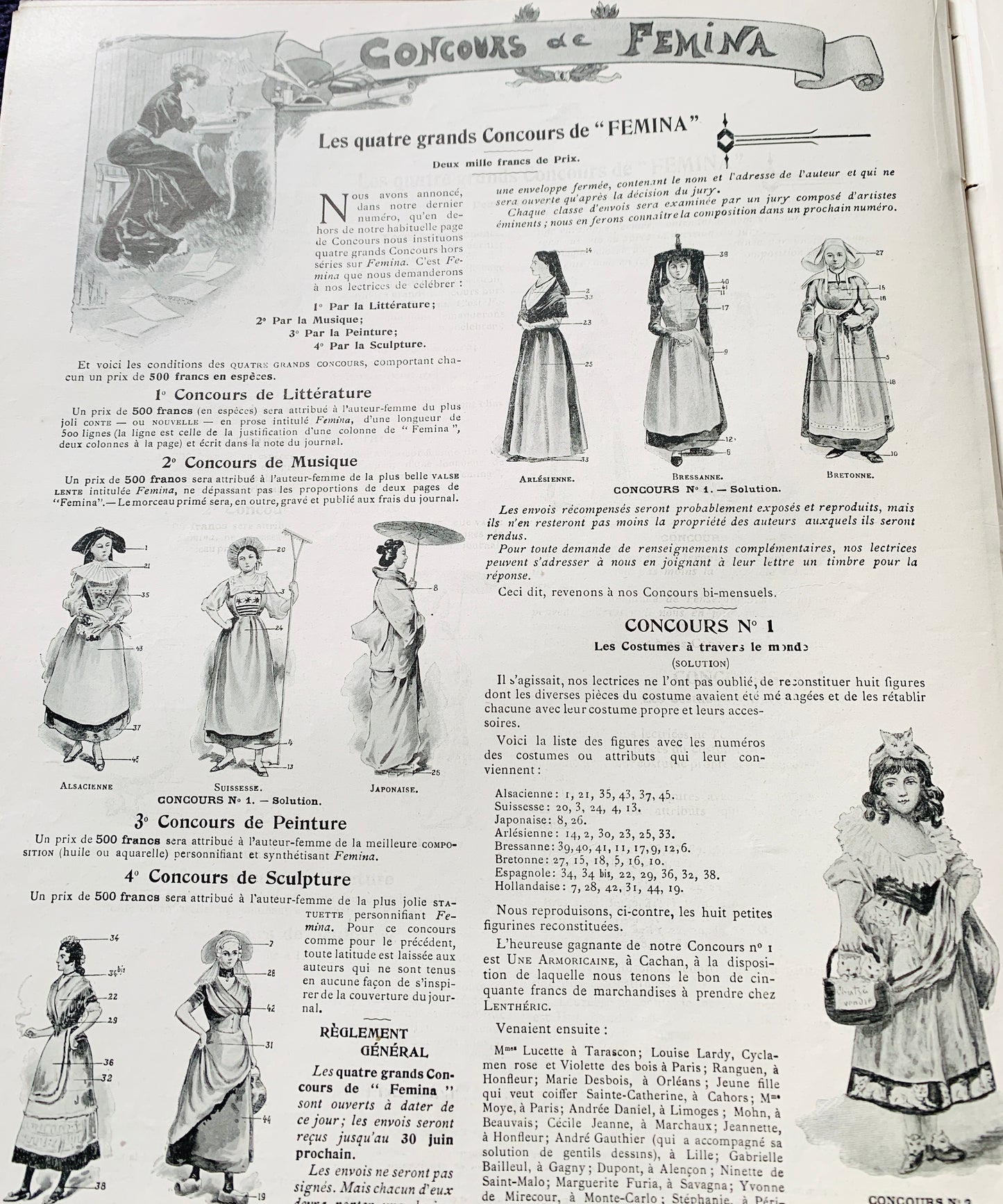 Issue No. 4 - 120 years old -March 1901 French Magazine FEMINA