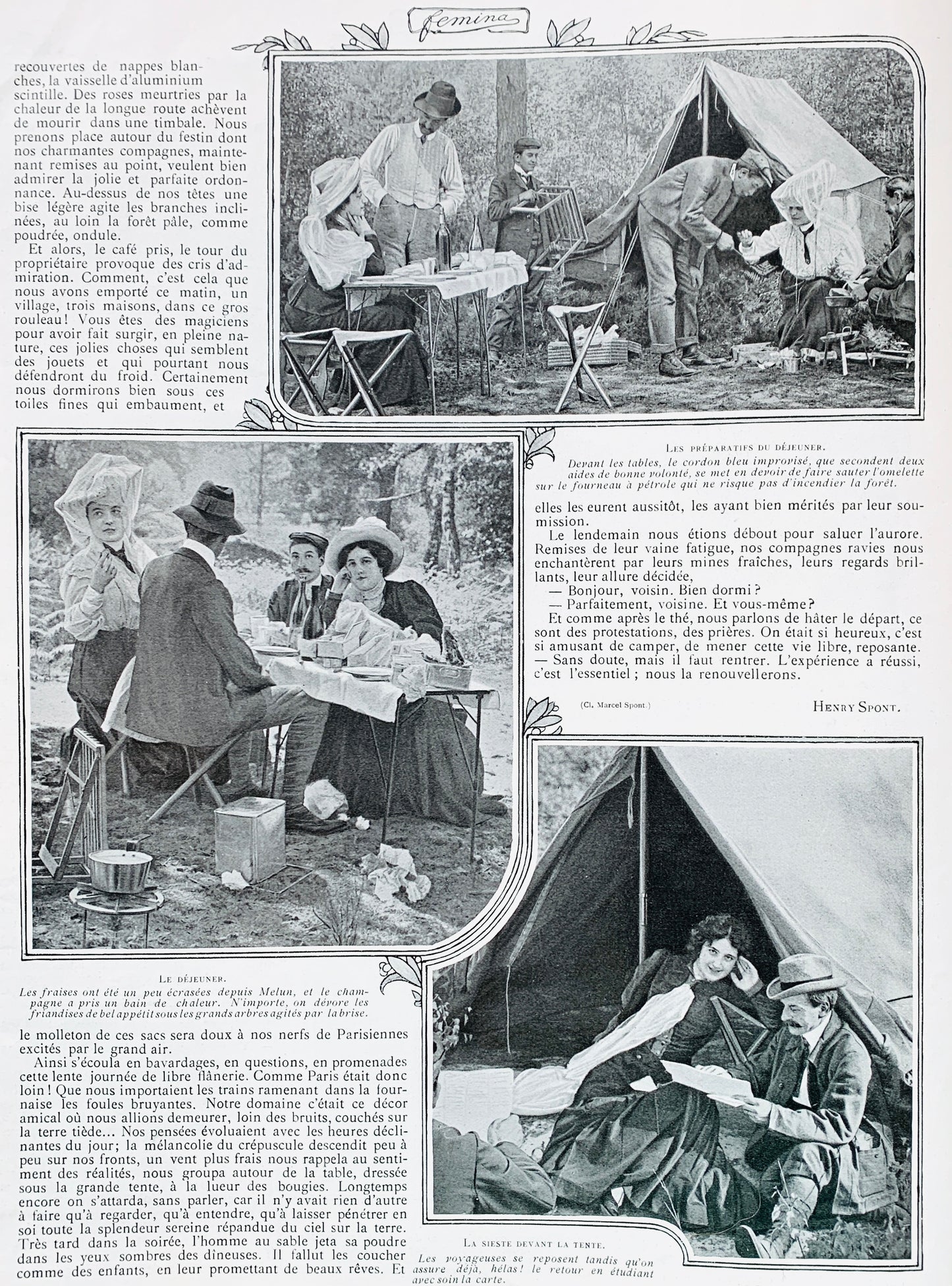 Playing Tennis on 1st July 1905 French Magazine FEMINA Gorgeous Illustrations, Fashion, Adverts