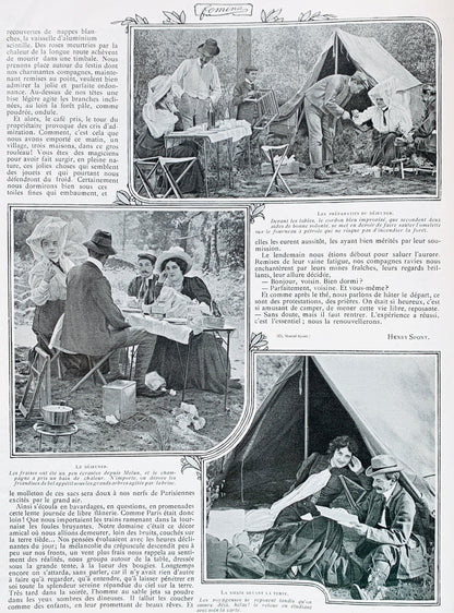 Playing Tennis on 1st July 1905 French Magazine FEMINA Gorgeous Illustrations, Fashion, Adverts