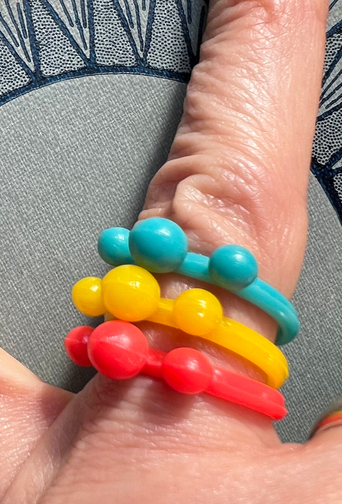 Kitsch Colourful Vintage Plastic Rings