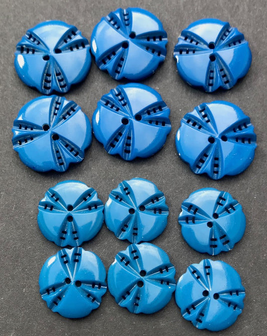 6 or 24 Exciting Teal Blue Vintage  1.8cm or 2.2cm Buttons