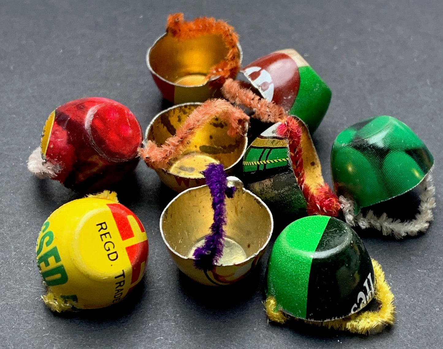 Early Recycling - 10 Tiny Tin Cups Made from Old Tin Cans