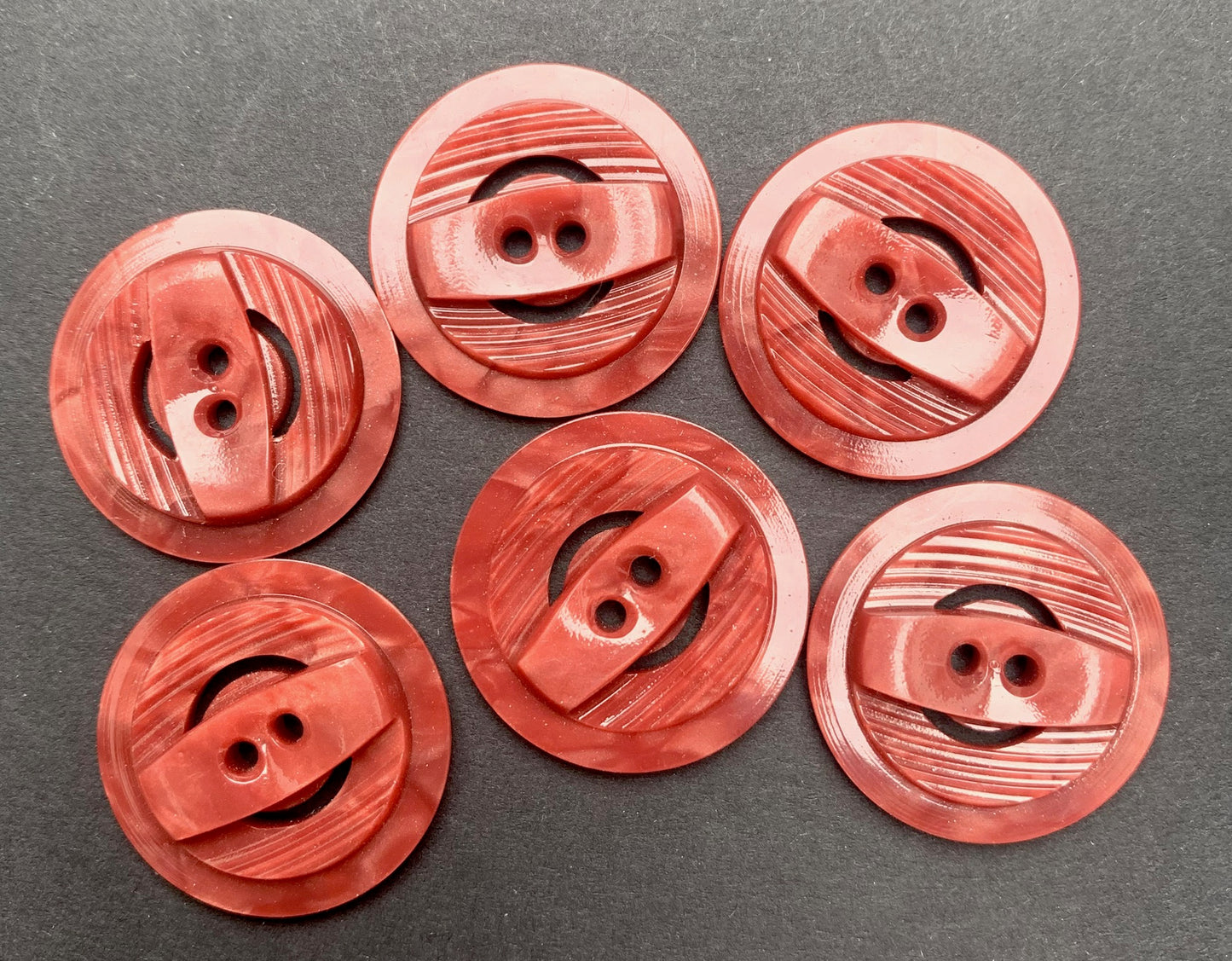 6 Deco Dark Persian Pink 2.2cm or 1.7cm Buttons