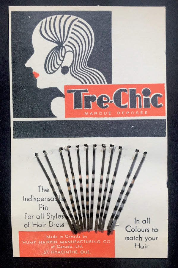 Delightful Display card.. Tre-Chic 1940s Hair Pins