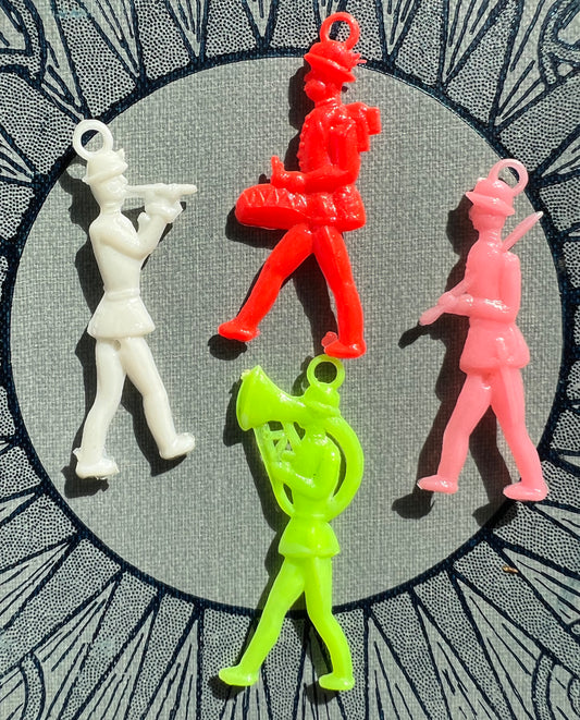 Set of 4 Vintage 4cm Military Musician Charms