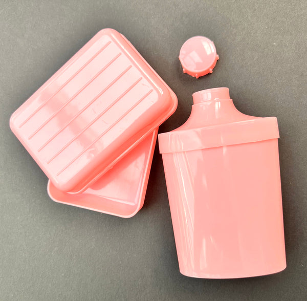 Charming 1950s Suitcase Shaped Travel Set with Soap Dish and Bottle