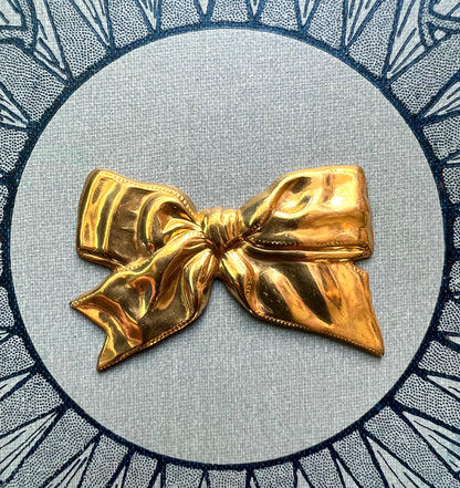 5cm wide Golden Vintage Brass Bow Stampings