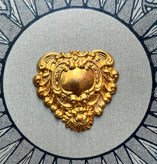 4cm Vintage Brass Shield Stamping