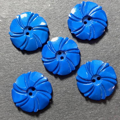 Lively Aegean Blue 1930s  Buttons 2.2cm or 1.7cm