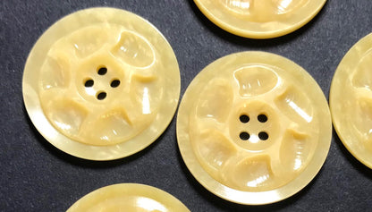 5 Smooth Butterscotch Yellow  1.8cm Vintage Buttons
