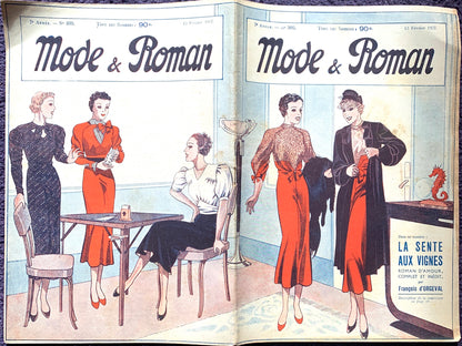 Most Sophisticated Card Game Ever on Front Cover of February 1937 French Magazine Mode & Roman