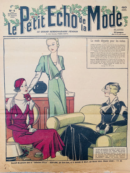22nd January 1933 French Fashion Paper Le Petit Echo de la Mode
