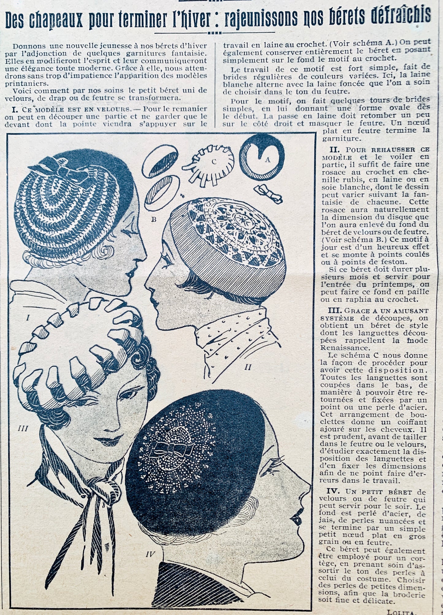22nd January 1933 French Fashion Paper Le Petit Echo de la Mode