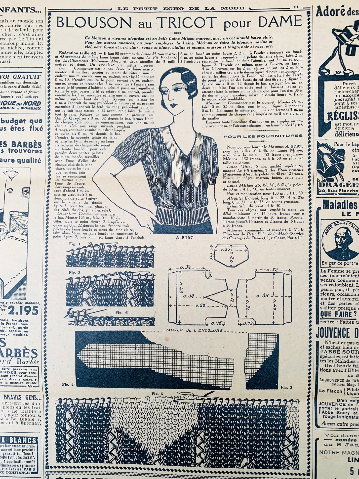 22nd January 1933 French Fashion Paper Le Petit Echo de la Mode