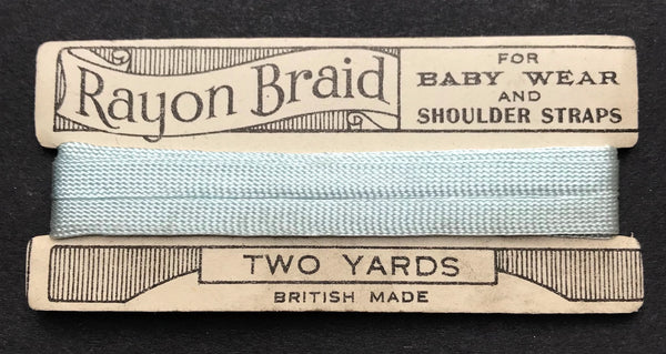 TWO YARDS BRITISH MADE Rayon Braid FOR BABY WEAR AND SHOULDER STRAPS