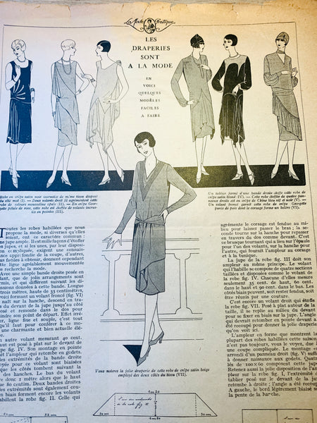 Lovely Knitting Scene on the Cover of November 1927 French Women's Magazine Mode Pratique
