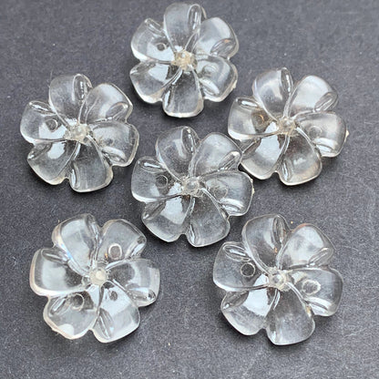 6 Delightful Vintage 1.5cm or 1.8cm Flower Buttons