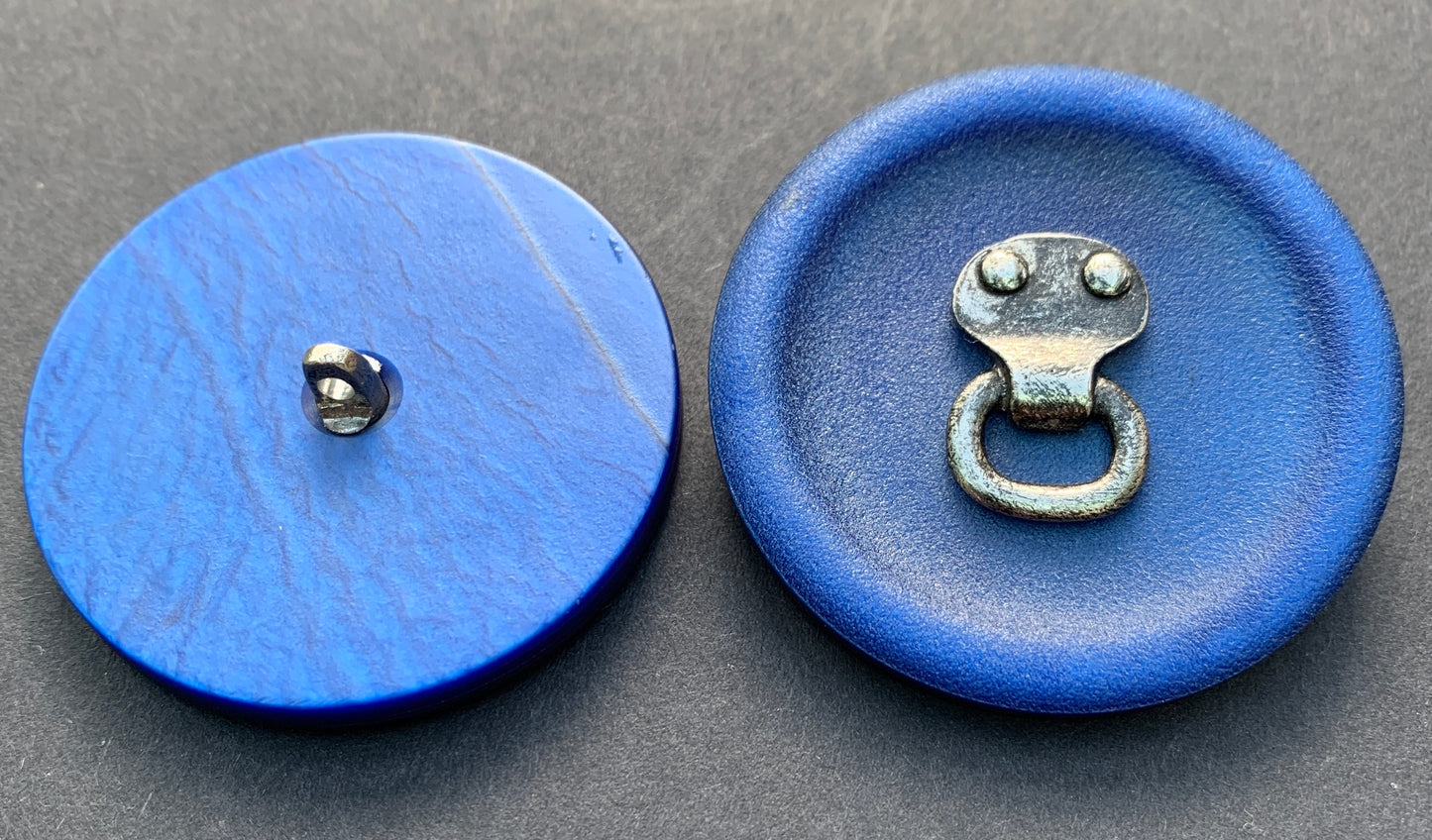 BIG 4.4cm Vintage Deep Blue or Dark Blue Lucite Button