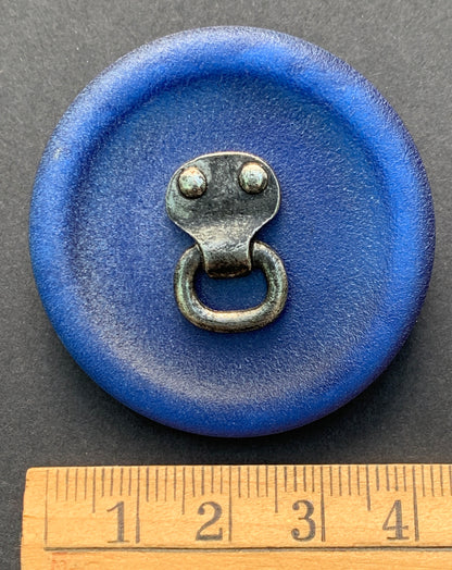 BIG 4.4cm Vintage Deep Blue or Dark Blue Lucite Button