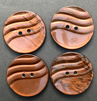 1 BIG 3.7cm Mahogany Brown Vintage  Button