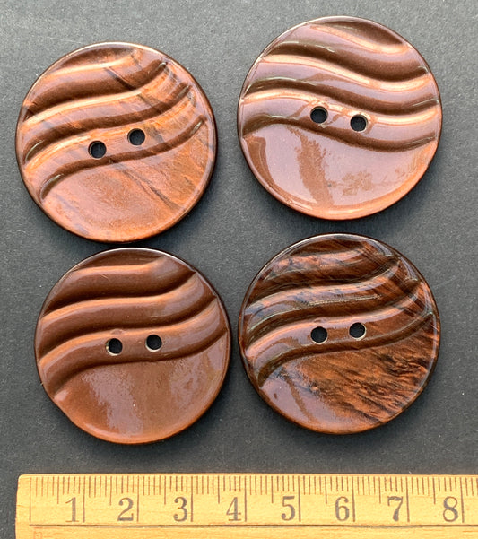 1 BIG 3.7cm Mahogany Brown Vintage  Button