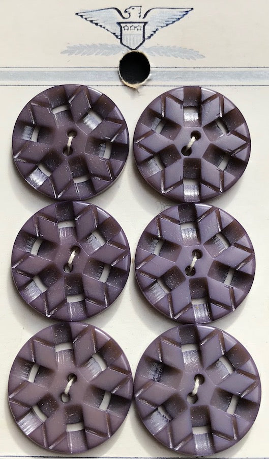 Shimmery Violet Grey Vintage Buttons - 2.2 or 2.8cm