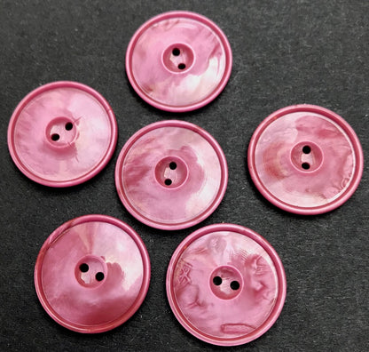 6 Simple but Satisfying Dusky Mauve Vintage French 2.2cm or 1.7cm Buttons