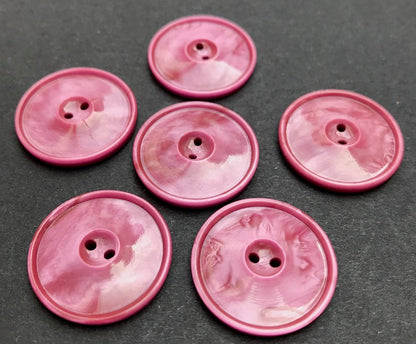 6 Simple but Satisfying Dusky Mauve Vintage French 2.2cm or 1.7cm Buttons