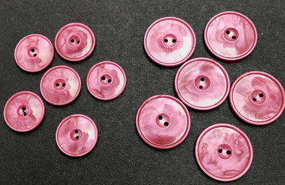 6 Simple but Satisfying Dusky Mauve Vintage French 2.2cm or 1.7cm Buttons