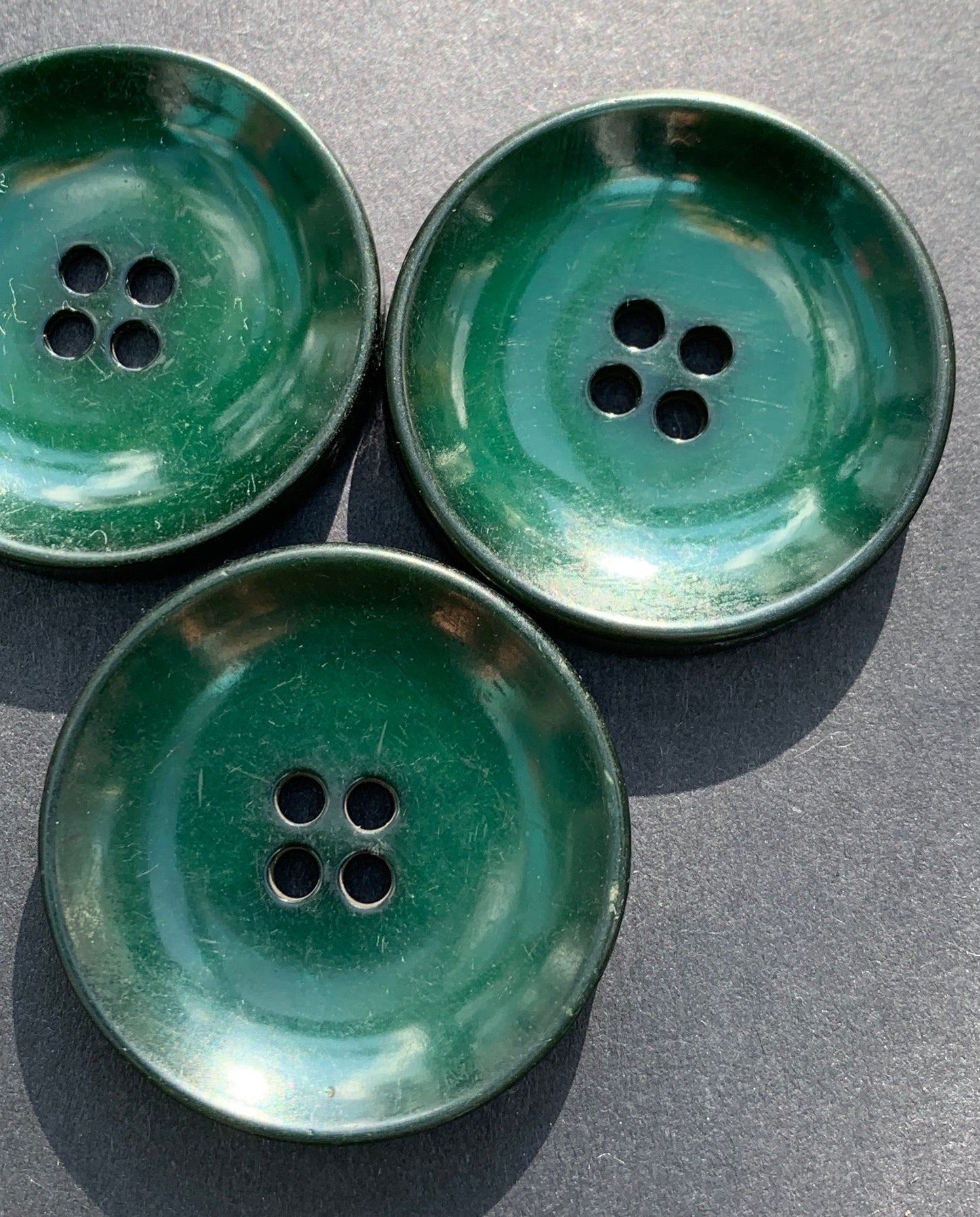 One Big 3.4cm Racing Green Vintage Buttons