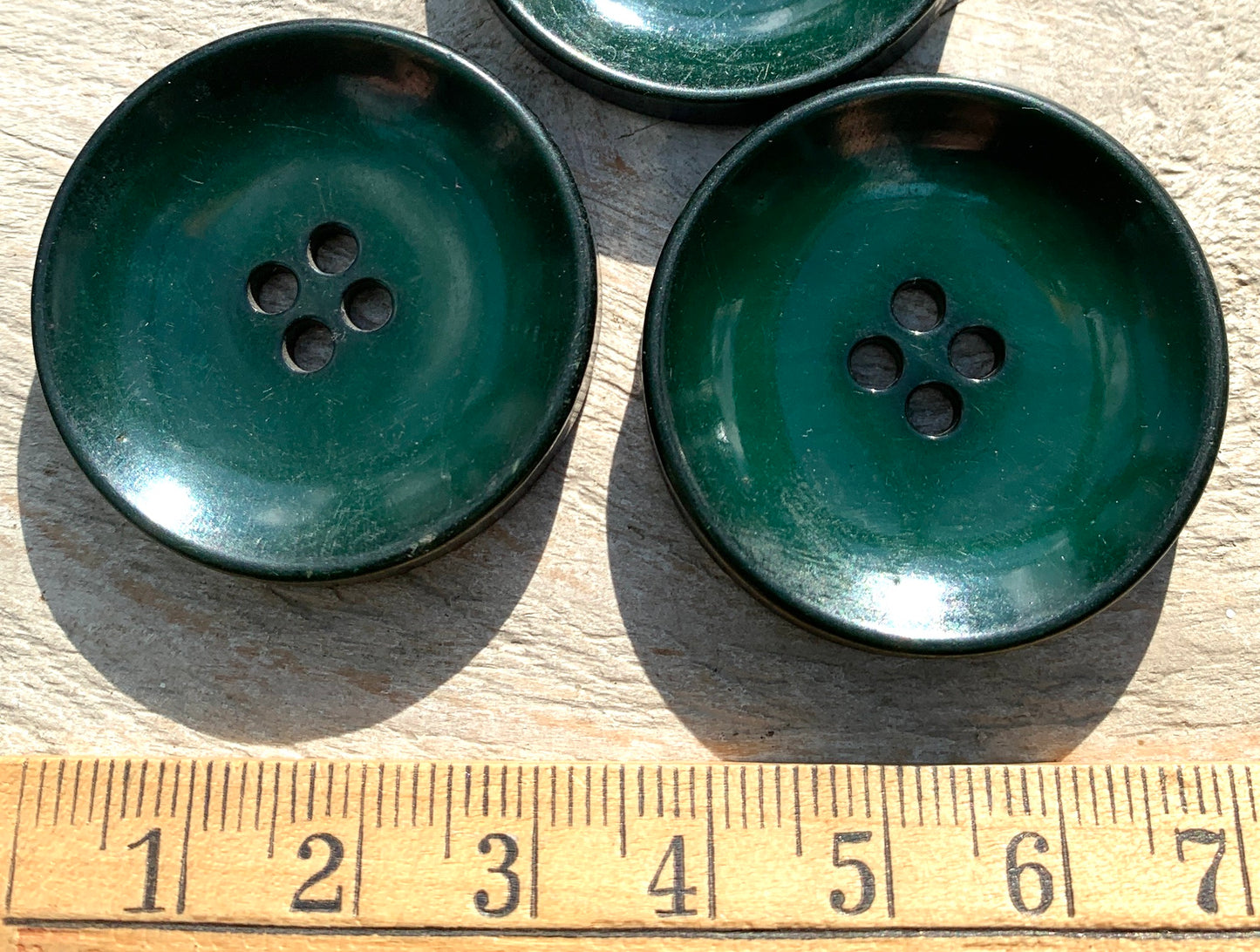 One Big 3.4cm Racing Green Vintage Buttons