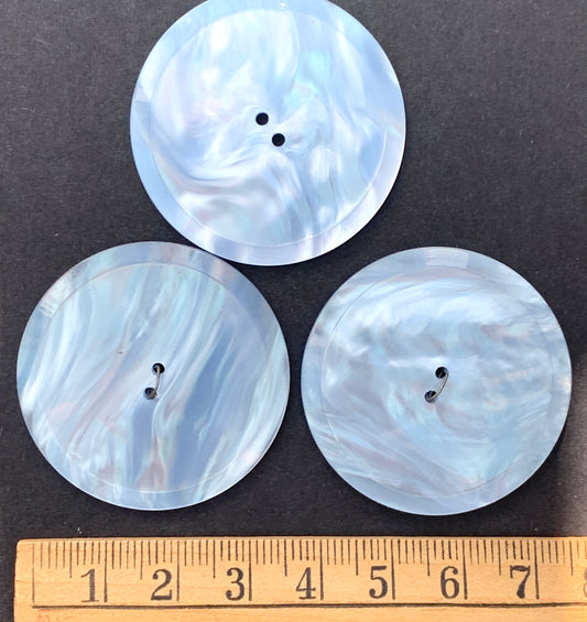 1 Moonglow Lucite Silvery Blue 3.7cm Buttons