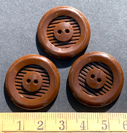 One Chocolate Brown Vintage 2.7cm Button