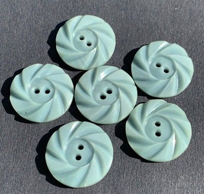 5  or 6 Swirly 1.8cm Grey Blue Vintage Buttons