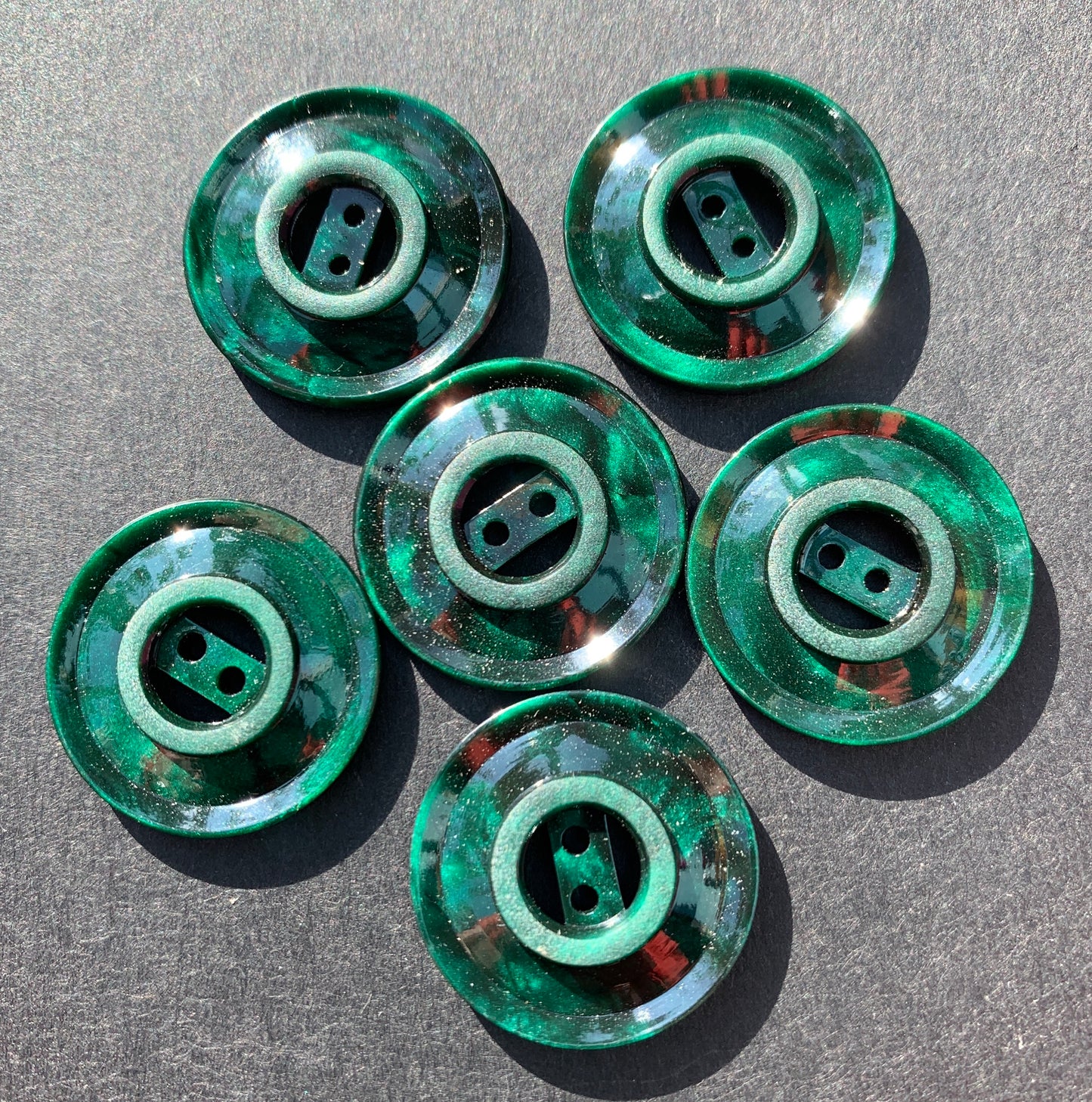 Vintage Shiny Seaweed Dome Shaped  2.2cm  Buttons - 6 or 24