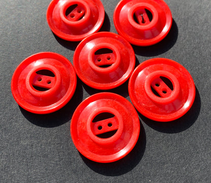 Vibrant Bright Red Vintage 2.2cm Buttons - 6 or 24