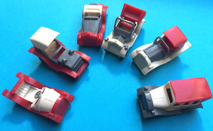 6 Characterful Old 4.5cm Cars- all Different -  Warehouse Find
