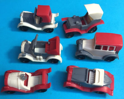 6 Characterful Old 4.5cm Cars- all Different -  Warehouse Find