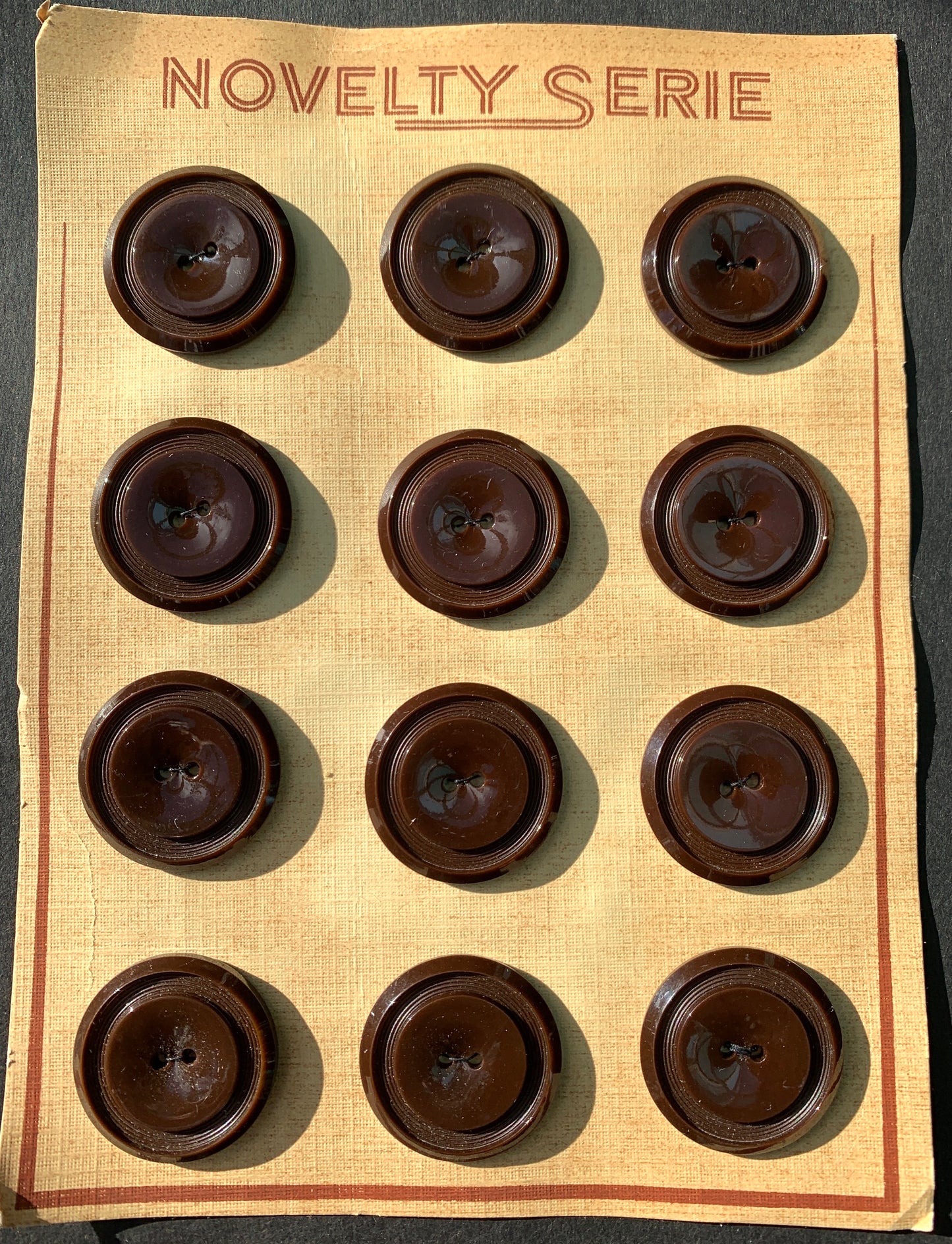 Smooth Chocolate Brown 2.7cm Vintage  Buttons