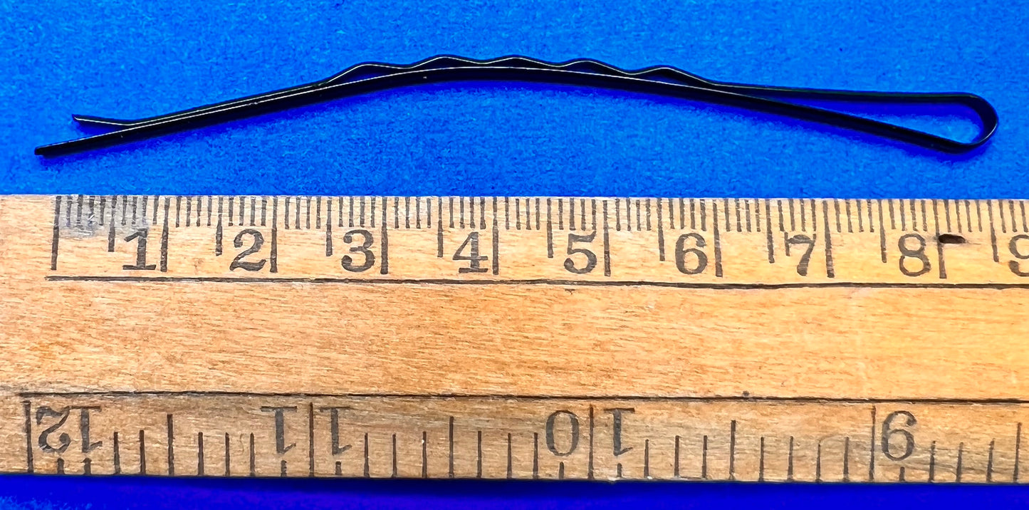 4 VERY Long -9cm/3.4" Black 1930s LADY'S GRIP Hair Pins