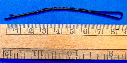 4 VERY Long -9cm/3.4" Black 1930s LADY'S GRIP Hair Pins