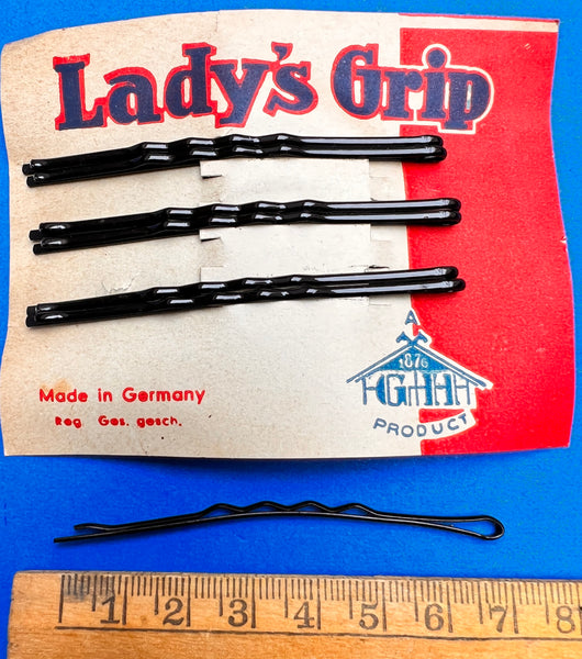 6 Black 7cm/2.7" Lady's Grip -Made in 1930s Germany